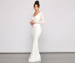 Brooke Lace V Neck Formal Dress