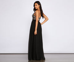Sapphire Formal Scalloped Lace Dress
